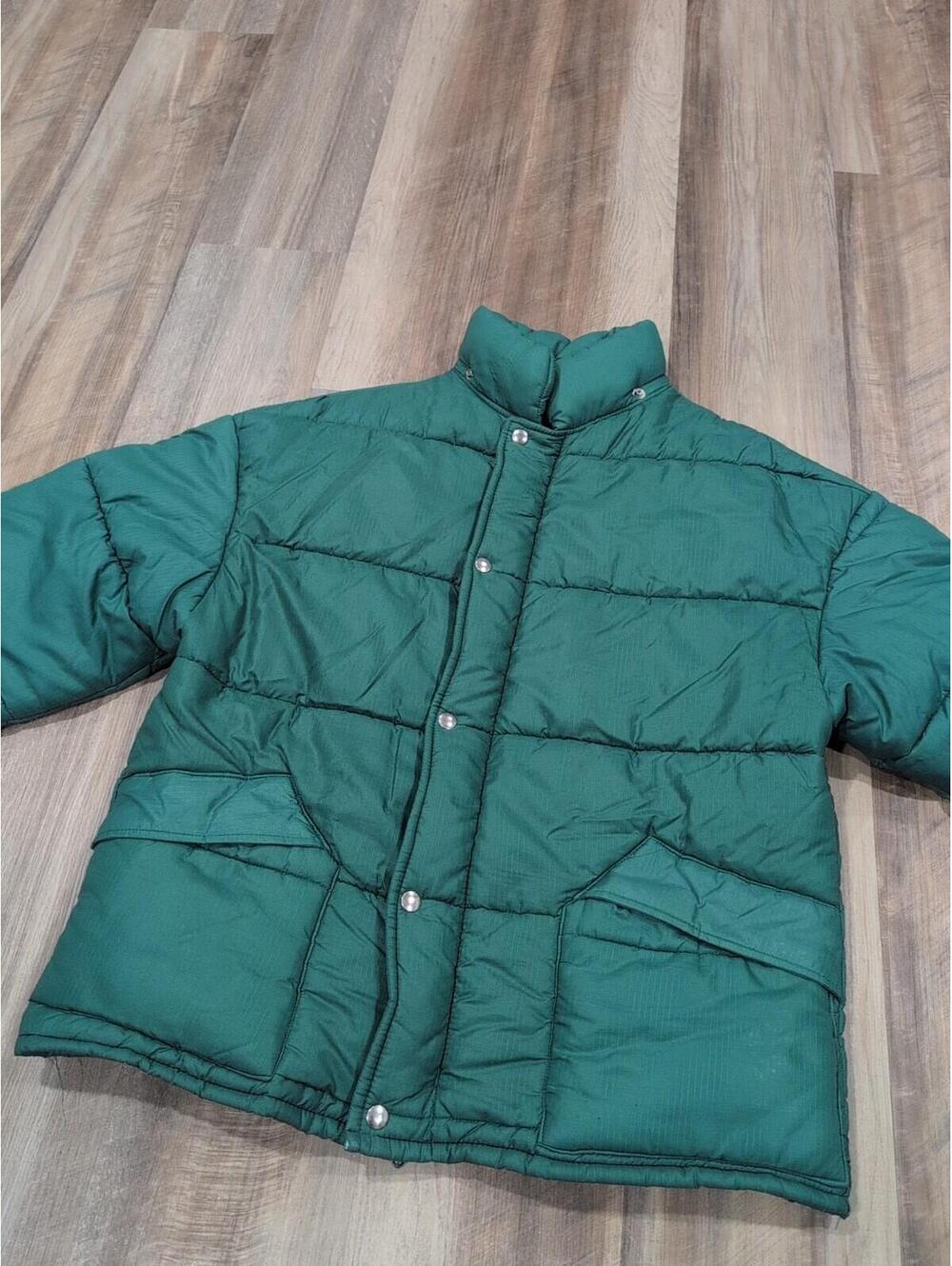 Vintage Down Ski Puffer Jacket 1970s-80s Stag Trail Country Medium Fit Snowboard